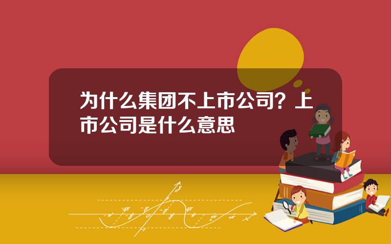 为什么集团不上市公司？上市公司是什么意思