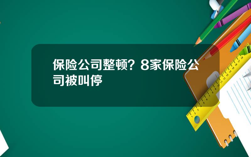 保险公司整顿？8家保险公司被叫停