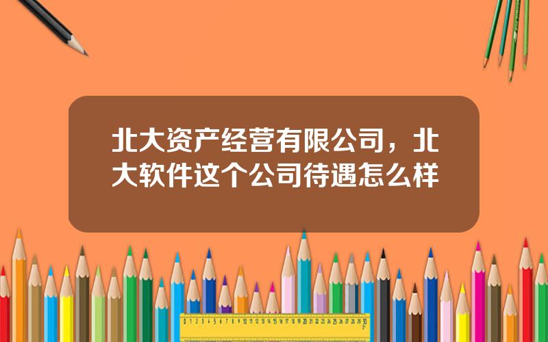 北大资产经营有限公司，北大软件这个公司待遇怎么样