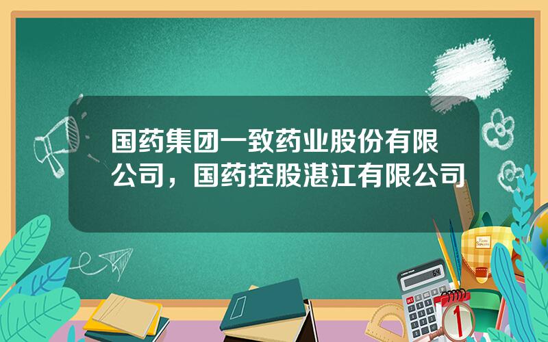 国药集团一致药业股份有限公司，国药控股湛江有限公司