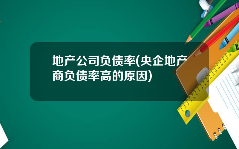 地产公司负债率(央企地产商负债率高的原因)