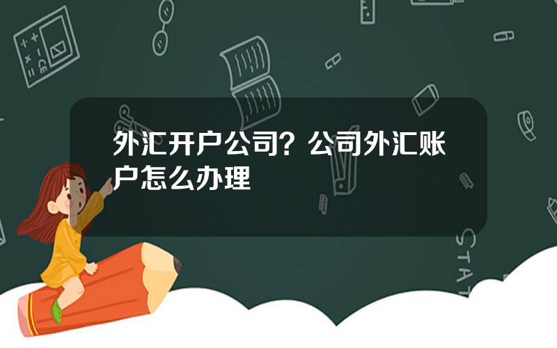 外汇开户公司？公司外汇账户怎么办理