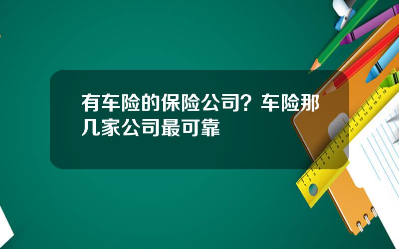 有车险的保险公司？车险那几家公司最可靠