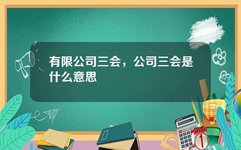 有限公司三会，公司三会是什么意思