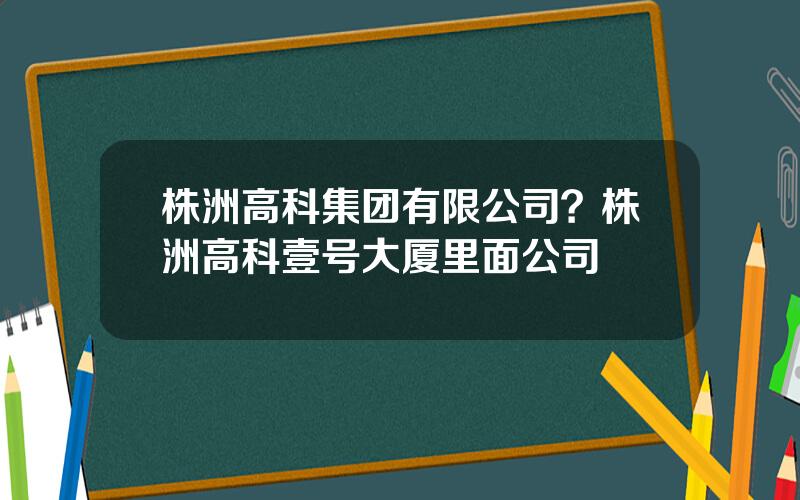 株洲高科集团有限公司？株洲高科壹号大厦里面公司