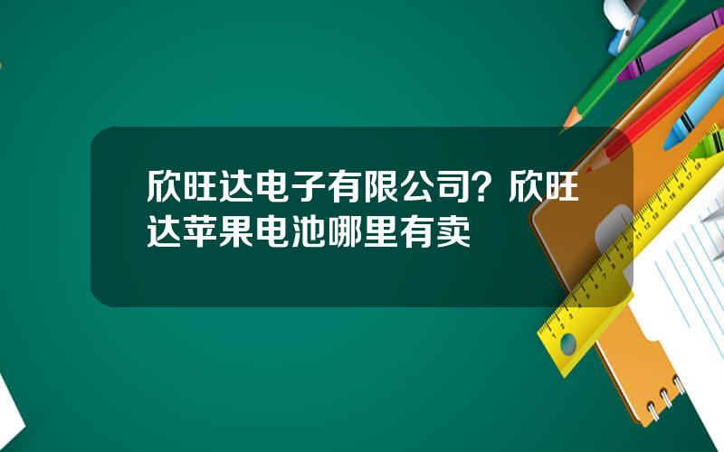 欣旺达电子有限公司？欣旺达苹果电池哪里有卖