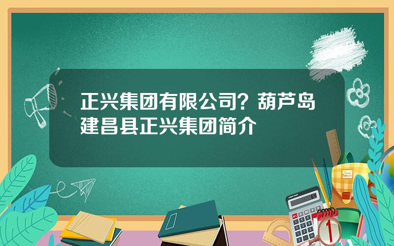 正兴集团有限公司？葫芦岛建昌县正兴集团简介