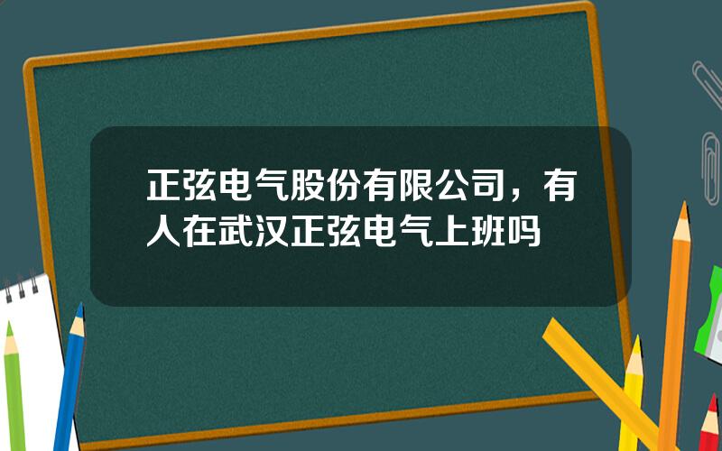 正弦电气股份有限公司，有人在武汉正弦电气上班吗